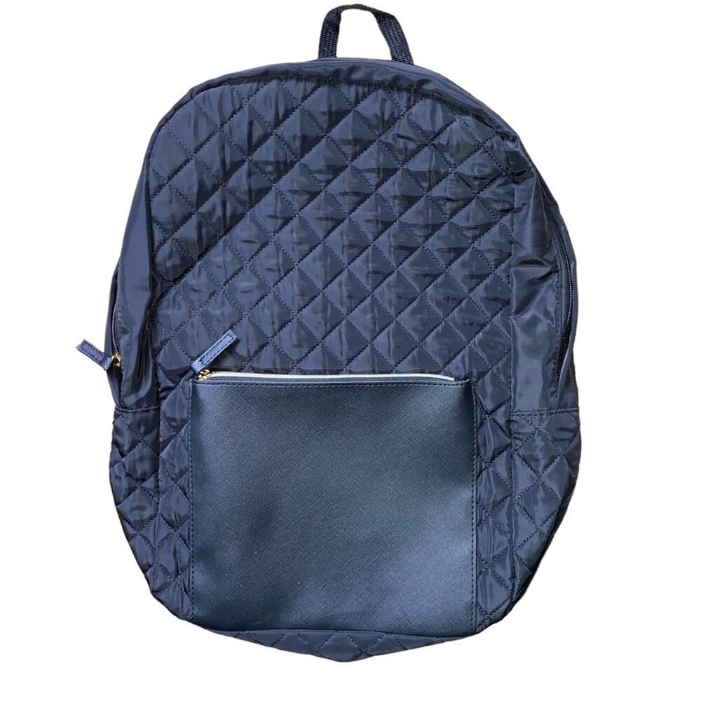 New DSW Black Quilted Front Backpack Large ~